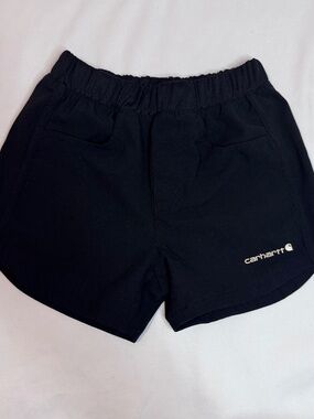 Carhartt Girls Shorts Size 8 Black Pull On Elastic Waist Athletic Play